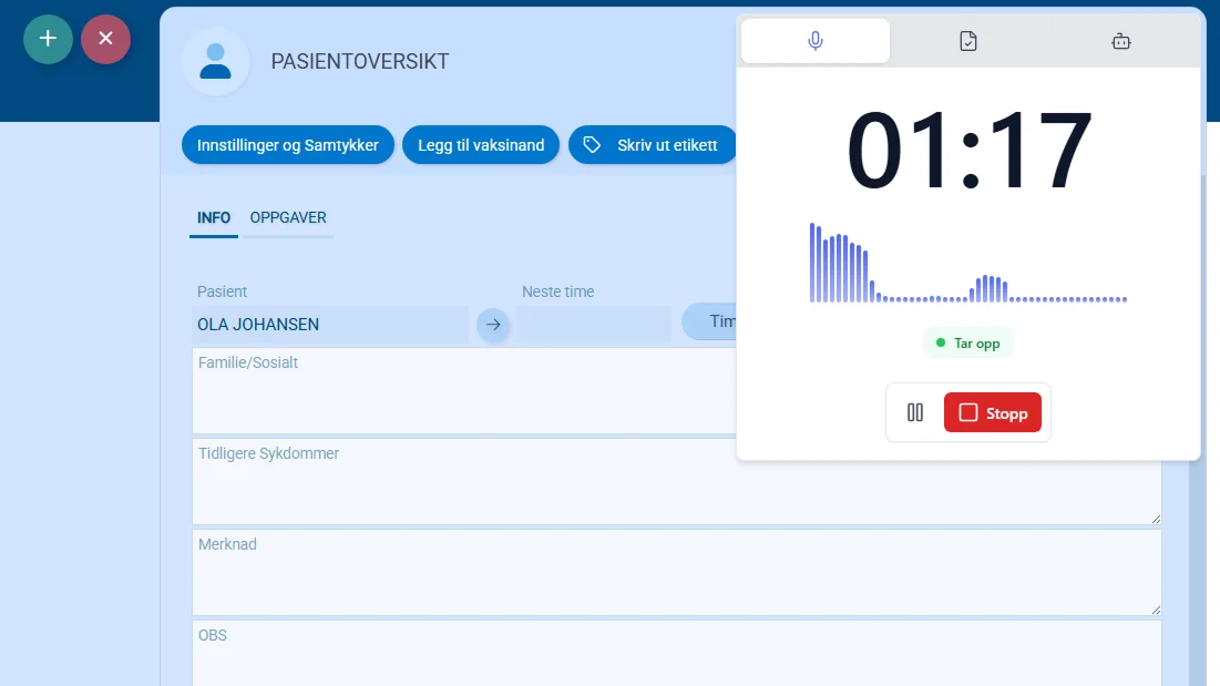 Journalhjelp Chrome-utvidelse integrert direkte i Pridok EPJ