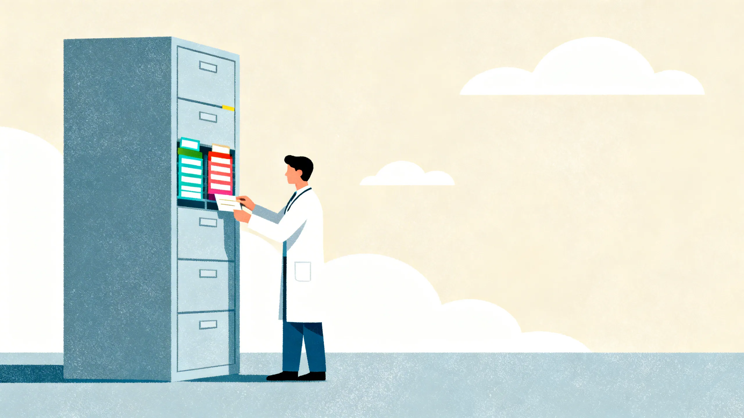 Fastlege som slår opp diagnosekode i kodeverk